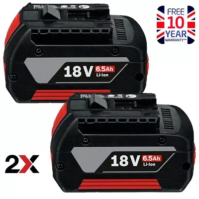 £43.91 • Buy 2PACK 18V Battery For Bosch 18 VOLT 6.5AH Li-ion BAT609 BAT610G BAT618 24618-01