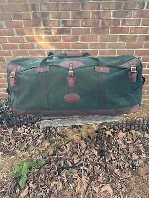 Vintage Orvis Duffle Bag Battenkill Sportsman Brown Leather Green Canvas XL Long • $179.95