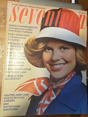 Vintage March 1974 Seventeen Magazine Teen Fashion  John Denver • $29.99