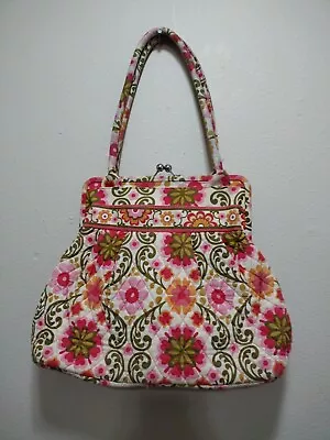 Vera Bradley Floral Print Eloise Kiss Lock Hand Bag Purse • $37.49