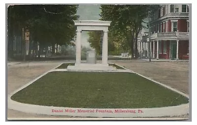 Daniel Miller Fountain MILLERSBURG PA Dauphin County Pennsylvania Postcard • $4.99