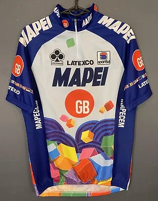 Mens Mapei Sportful Cyclismo Cycling Bicycle Shirt Jersey Maillot Size L 4 Large • $69.99