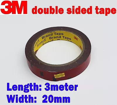 3M Genuine Automotive Acrylic Plus Double Sided Attachment Tape 20mm X 3m  • $7.50