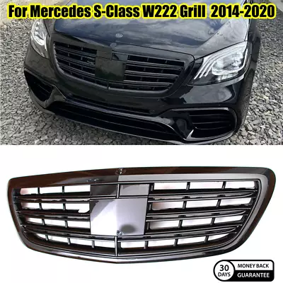 Black Front Grille Grill Fit Mercedes W222 2014-2020 S400 S580 S65 S63 AMG S560 • $174.31