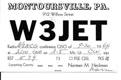 QSL 1964 Montoursville PA     Radio Card    • $5.52