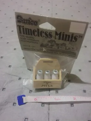6 Miniature Milk Bottles & Wood Carrier Crate Dollhouse Mini • $4.99