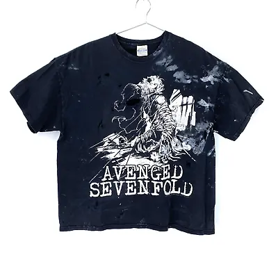 2005 Vintage Distressed Avenged Sevenfold A7X T-Shirt City Of Evil Black 2XL • $79.99