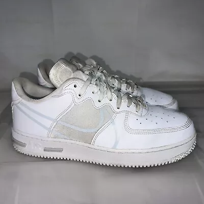 Mens NIKE AF1 Air Force 1 React White Sneakers US 11 #34294 • $55