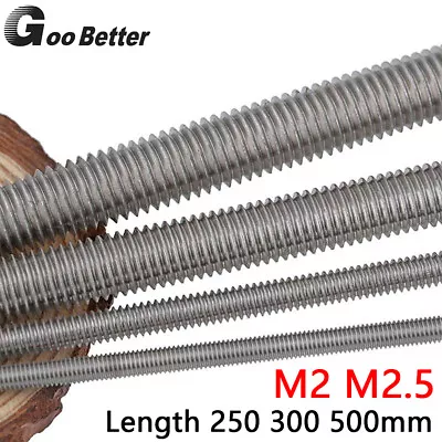 £1.68 • Buy M2 M2.5 Threaded Bar Rod Studding Stud A2 Stainless Steel 2mm 2.5mm Screws