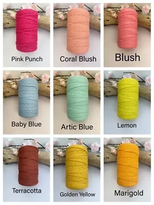 Macrame Cord / 2.5mm / Cotton Yarn / AUS Seller / 4ply Twist / Craft Projects • $25