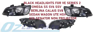$239 • Buy Black Headlights For Ve Ss Sv6 Series 2 Holden Commodore New 2010-2013 Pair X2