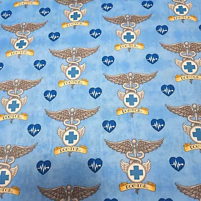 What The Doctor Ordered BTY Dan Morris Quilting Treasures Medical On Blue • $7.99