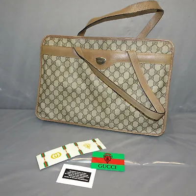 VINTAGE GUCCI BAG BRIEFCASE LAPTOP HANDBAG 17 X11  • $250