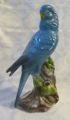 MCM Vintage Mod Colorful Blue Parrot Figurine~Ceramic Japan 10.5  Tall • $19.99