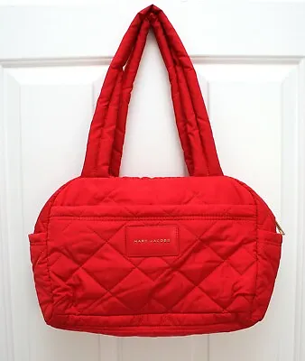 MARC JACOBS Quilted Nylon Small Weekender Bag Duffle Bag Travel Bag RED ~ NEW  • $165