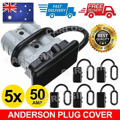5x Dust Cap For Anderson Plug Cover Style Connectors 50AMP Battery Caravn 12-24V • $6.45