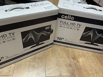 CELLO 16  INCH TV 12v Volt FULL HD LED TV FREEVIEW HD SAT & DVD USB CARAVAN TV • £199