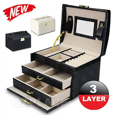 $22.95 • Buy Jewellery Storage Box Watch Case Holder Ring Earring Jewelry Display Organizer