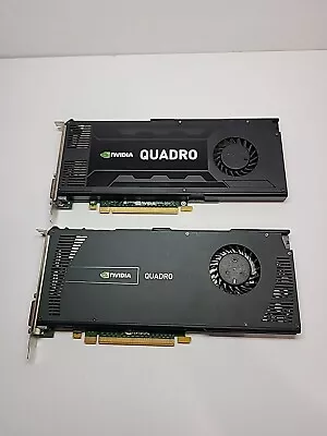 LOT 2 NVIDIA Quadro 1x K4000 3gb 1x4000 2gb Graphics Cards  • $40