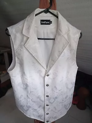 VATPAVE Mens Victorian Suit Vest Steampunk Gothic Waistcoat Medium White NWOT • $49