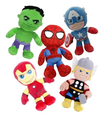 Official 10  Marvel Plush Soft Cuddly Toy Fun Kids Teddy Bear Spiderman Avengers • £9