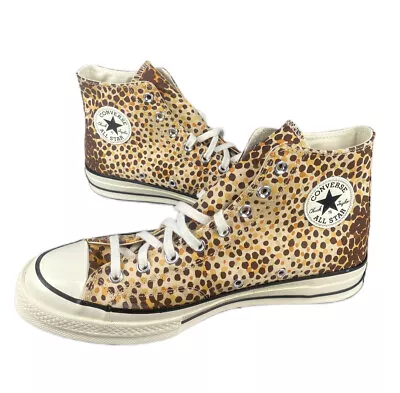 NEW Converse Chuck 70 Hi Animal Print Brown Egret Shoes Sneakers Mens Size 10.5 • $49.99