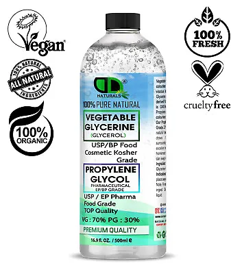 Vegetable Glycerine Propylene Glycol Mix EP/USP FOOD COSMETIC GRADE KOSHER VG PG • £49.99