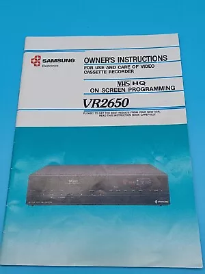 Vintage Manual/owner's Instructions Book Samsung Vr2650 Vhs Player  • £9.50