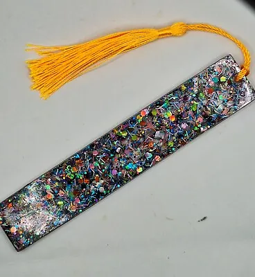 Handmade Multicoloured Glitter Resin Bookmark. Book Lovers Gift • £4.50