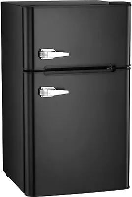 3.2 Cu Ft Black Mini Refrigerator Fridge Freezer 2 Door Compact Stainless Steel • $199.99