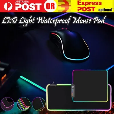 LED Gaming Mouse Pad Large Extended Ultra Thick Rubber Waterproof Anti-slip Mat • $21.99