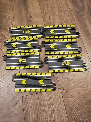 7 X Micro Scalextric 2020 New Style Straights Track Race Black & Yellow Markings • £10