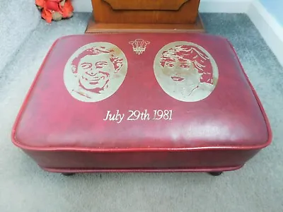 Sherborne CHARLES & DIANA ROYAL WEDDING JULY 29th 1981 Pouffe Queen Anne Legs • £24.99
