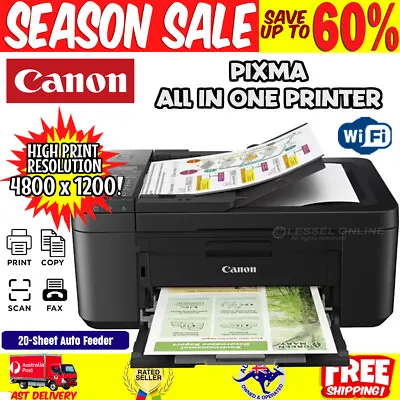 $174.44 • Buy Canon Wireless Pixma TR4660 Printer All-In-One Home Inkjet Color Print Scan Copy