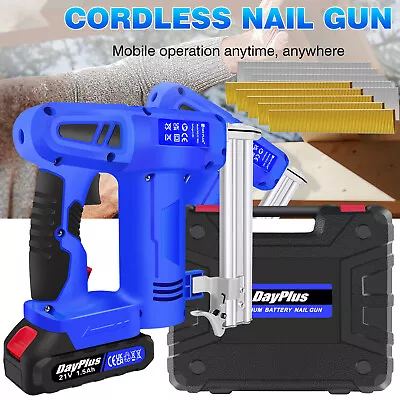 21V Li-ion Cordless Nail Gun And Staple Gun Tools Workshop + Free Nails+Battery • £59.60