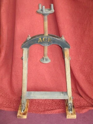 $295 • Buy ACE No 1 Antique Vintage Wood & Iron Fruit Grape Wine Apple Cider Press