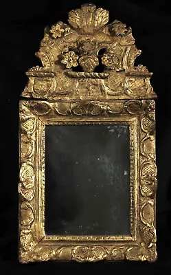 17th CENTURY FRENCH LOUIS XIV MIRROR WITH ORIGINAL MERCURY GLASS - BEAUTIFUL • $323.58