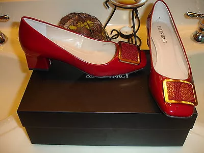Ellen Tracy Bastion Ruby Red Patent Shoe Comfortable Styllish Quality $109 6 • $55.99