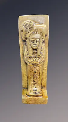 Ancient Ushabti Statue Rare Egyptian Antique Handmade Beige Stone Bazareg • £162.19