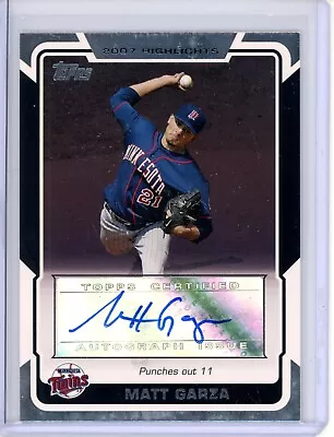 2007 Topps Matt Garza HA-MG Highlights Auto Autograph Minnesota Twins Cubs Rays • $3.99