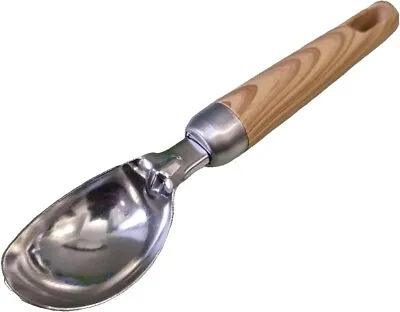 ICE Cream Scoop With Bamboo Stainless Steel For Ice Cream With Easy Grip Handle • £4.99