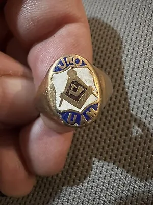 Vintage JRO UAM Freemason Masonic Ring 10k Gold Mason Union VHTF Rare Unbroken • $375