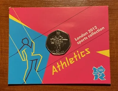 Royal Mint Uncirculated London 2012 Athletics Olympic 50p Coin In Card 50 Pence • £7.25