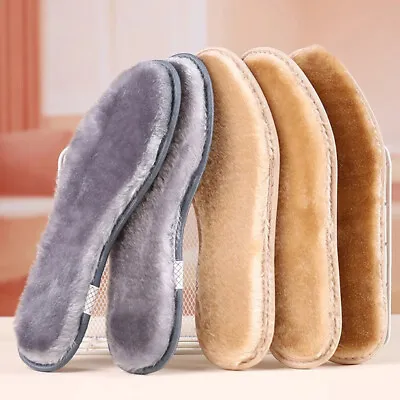 Warm Heated Insole Fur Thermal Felt Thicken Men Women Winter Breathable Shoe Pad • £18.37