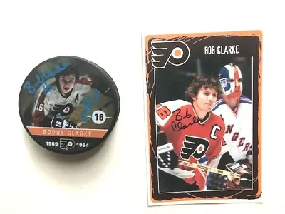 Philadelphia Flyers Bobby Clarke Autographed Photo And Signed Puck • $89.99