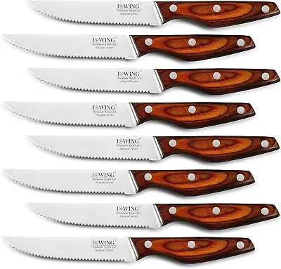 8-Piece German High Carbon Stainless Steel Steak Knife Set With Pakkawood Handle • $51.93