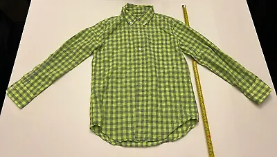 J. Crew Crewcuts Yellow Plaid Long Sleeve Button Down Shirt Size 10 Boys • $13.75