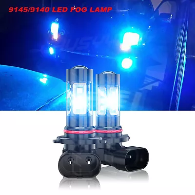 Pair H10 9005 HB3 100W 8000K Ice Blue LED Headlight Fog Light Driving Bulbs • $14.99