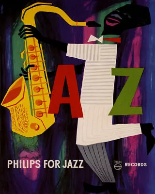 Philips For Jazz Music Saxophone Player Vintage Poster Repro Free S/h • $14.95