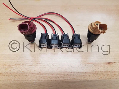 $21.50 • Buy (4x) Fuel Injector Connectors For NISMO Nissan Side Feed Fuel Injectors